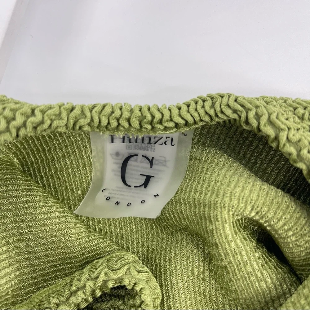 Hunza G Square Neck One Piece Metallica Khaki Swim Woman’s One Size - Picture 6 of 7